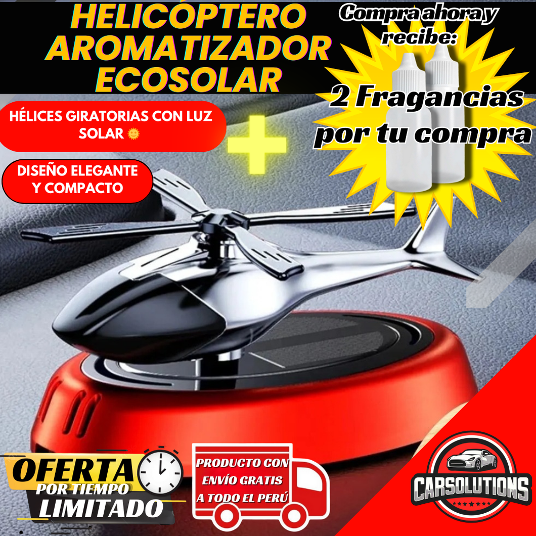 Helicóptero aromatizador con panel solar